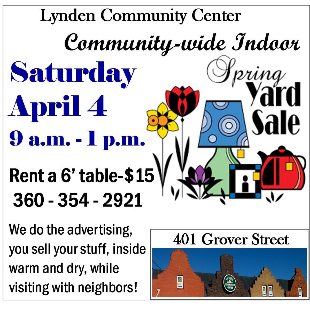 Communitywide Indoor Garage Sale Downtown Lynden Business Association